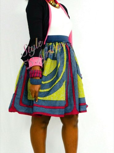 jupe patineuse évasée wax africain femme. jupe patineuse wax africaine ethnique jupe midi africaine wax pagne pour femme fleuri été