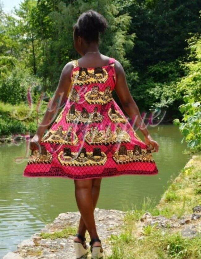 Robe trapèze Tonga, robe wax femme africaine été