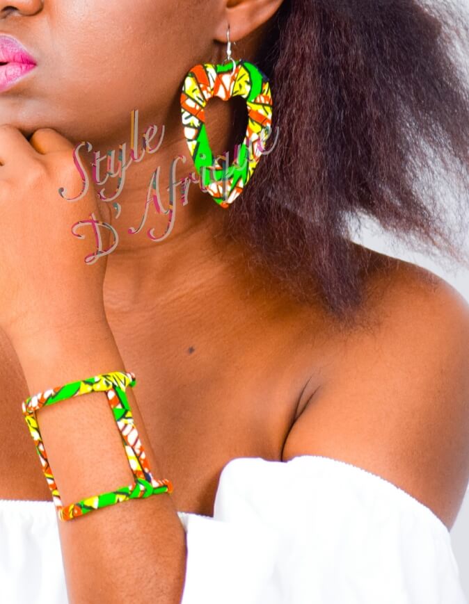 parure collier bracelet boucles d'oreilles créoles wax bijoux africains traditionnels bijoux africains côte d'ivoire bijoux africains wax bijoux sénégalais bijoux africains paris