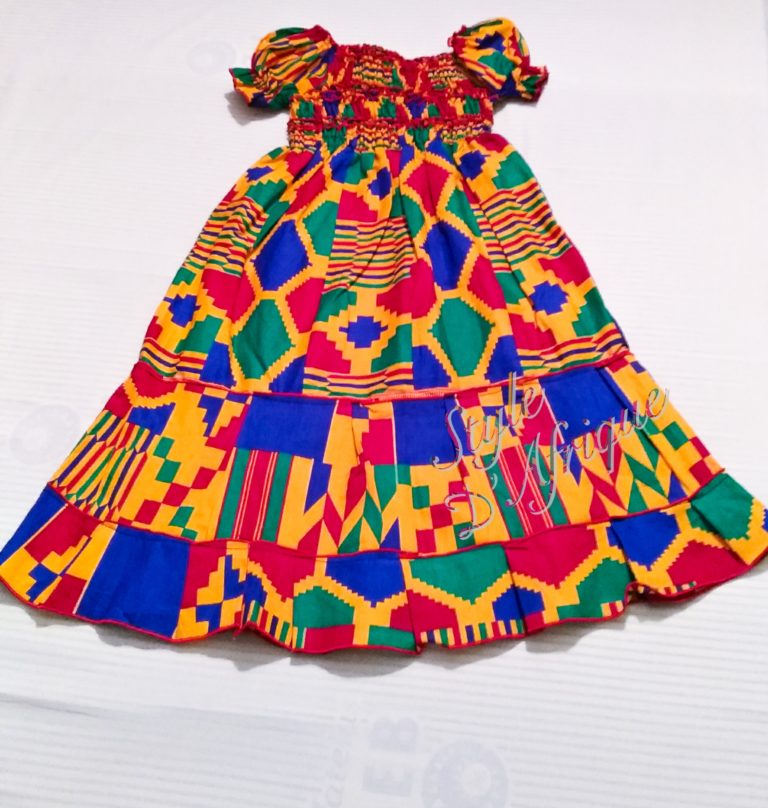 Robe fille KENTE ete tissu africain 100 coton Style d Afrique