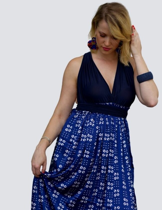 Robe BAMBARA soie bleue