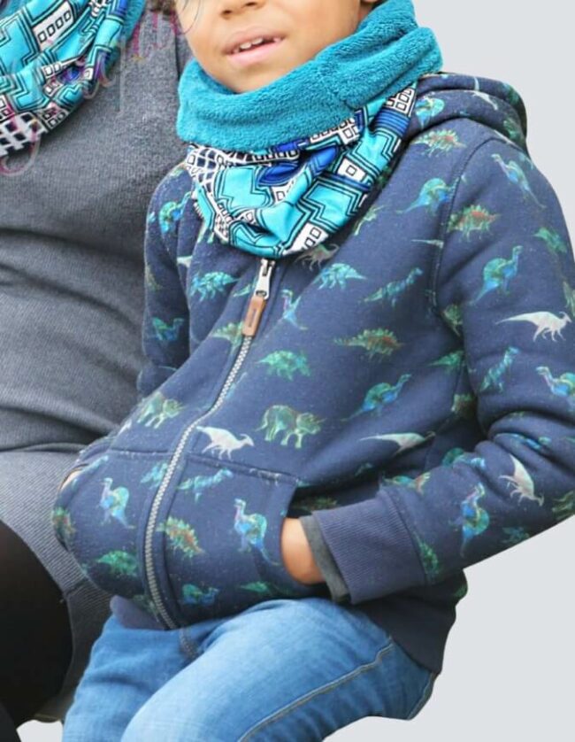 Snood bleu enfant polaire