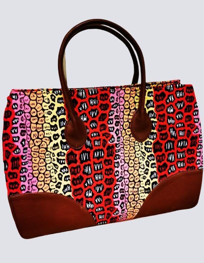 sac mayela rouge tissu wax africain ethnique chic sac à main