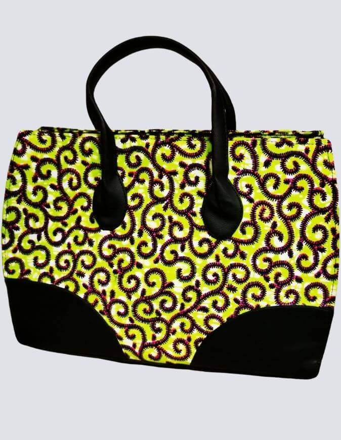 sac mayela vert tissu wax africain ethnique chic sac à main