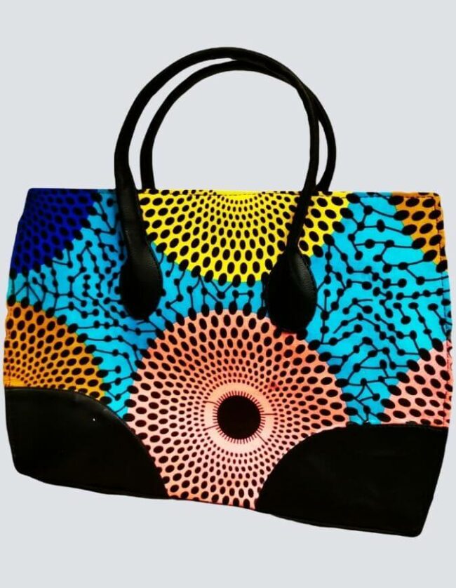 sac mayela Disques tissu wax africain ethnique chic sac à main