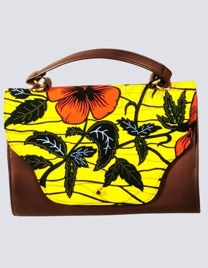 sac makasi Hibiscus tissu wax africain ethnique chic sac à main