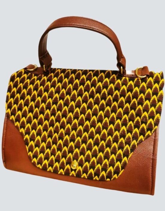 sac makasi marron tissu wax africain ethnique chic sac à main