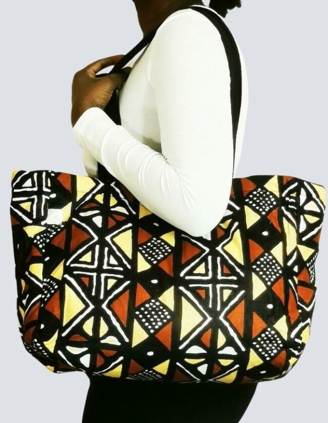 sac cabas molletonné bogolan tote-bag tote-bag Sac pochette wax africain ankara