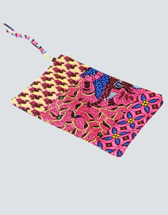 Pochette sac wax SIBITI Sac pochette wax africain ankara coloré coton ethnique portemonnaie