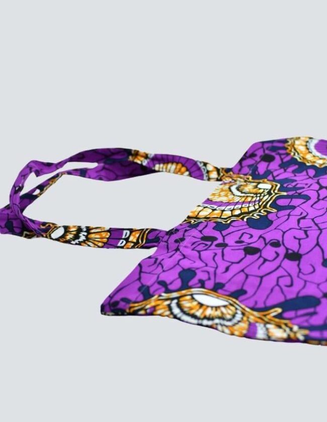 Tote bag wax Nkayi violet totebag tote-bag Sac pochette wax africain ankara