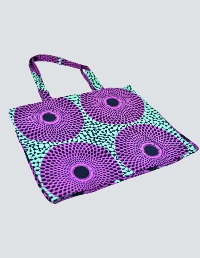 Tote bag wax Disque totebag tote-bag Sac pochette wax africain ankara