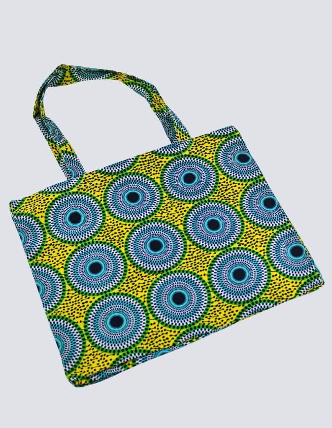 Tote bag wax Disque totebag tote-bag Sac pochette wax africain ankara