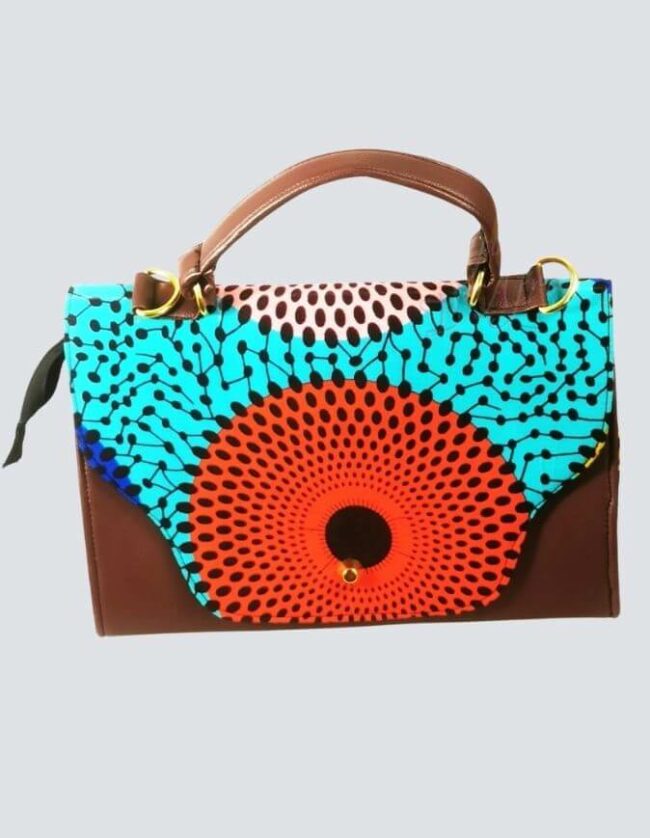 sac makasi disque tissu wax africain ethnique chic sac à main