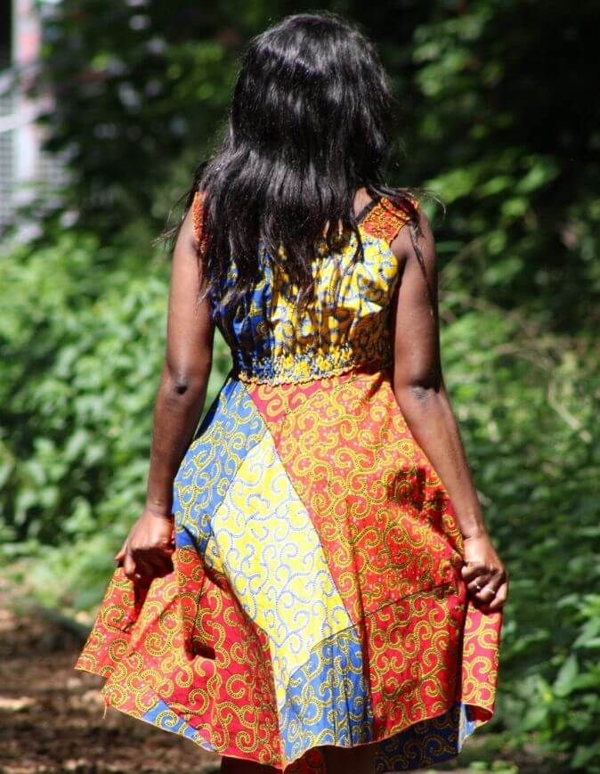 Robe été Valentine en wax africain motifs ethnique coton été